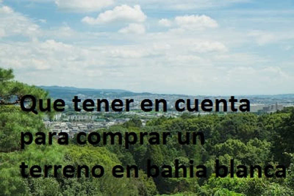 Que tener en cuenta para comprar un terreno en bahia blanca