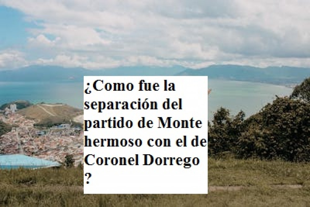 ¿Como fue la separación del partido de Monte hermoso con el de Coronel Dorrego ? 