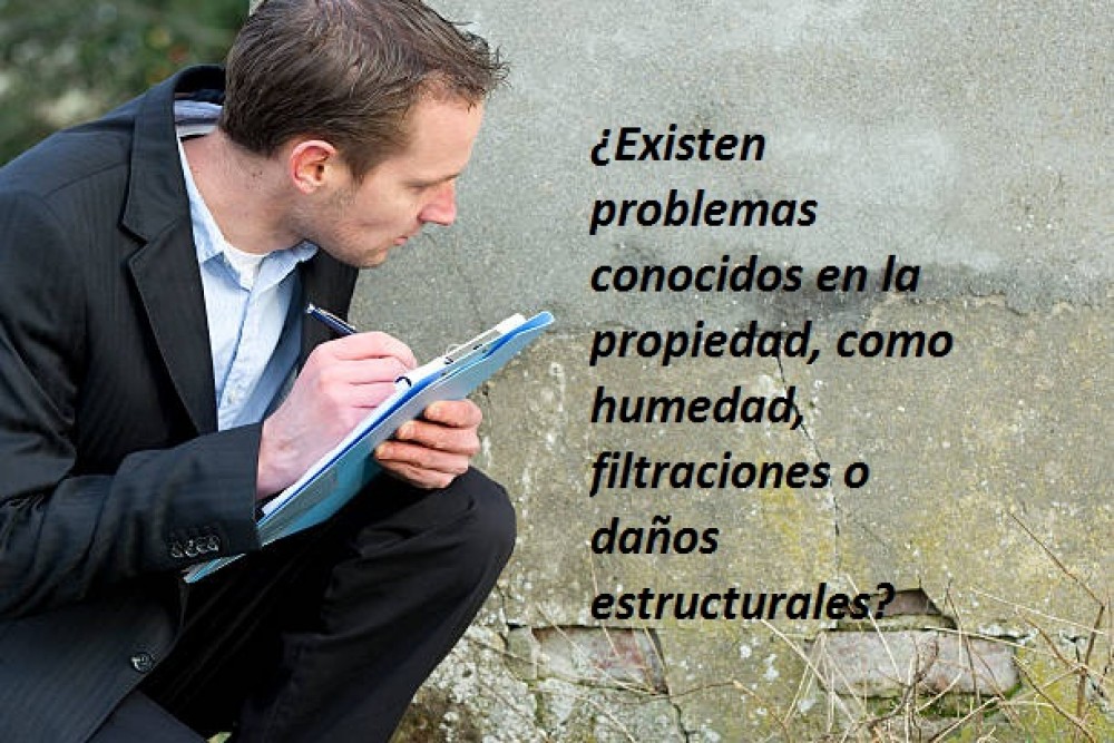 ¿Existen problemas conocidos en la propiedad, como humedad, filtraciones o daños estructurales?