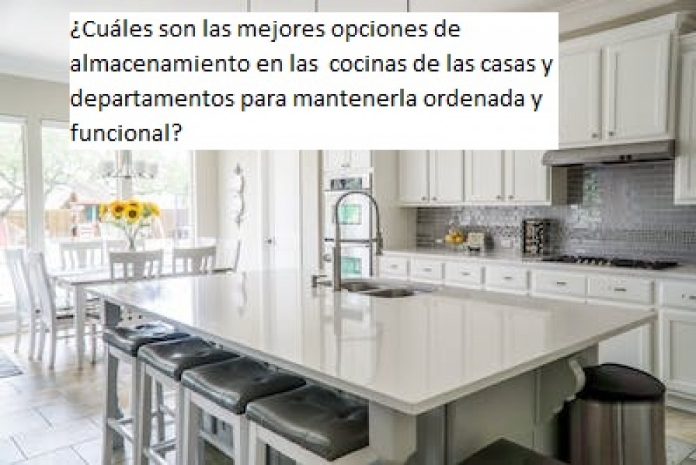 ¿Cuáles son las mejores opciones de almacenamiento en las  cocinas de las casas y departamentos  en bahía blanca para mantenerla ordenada y funcional?