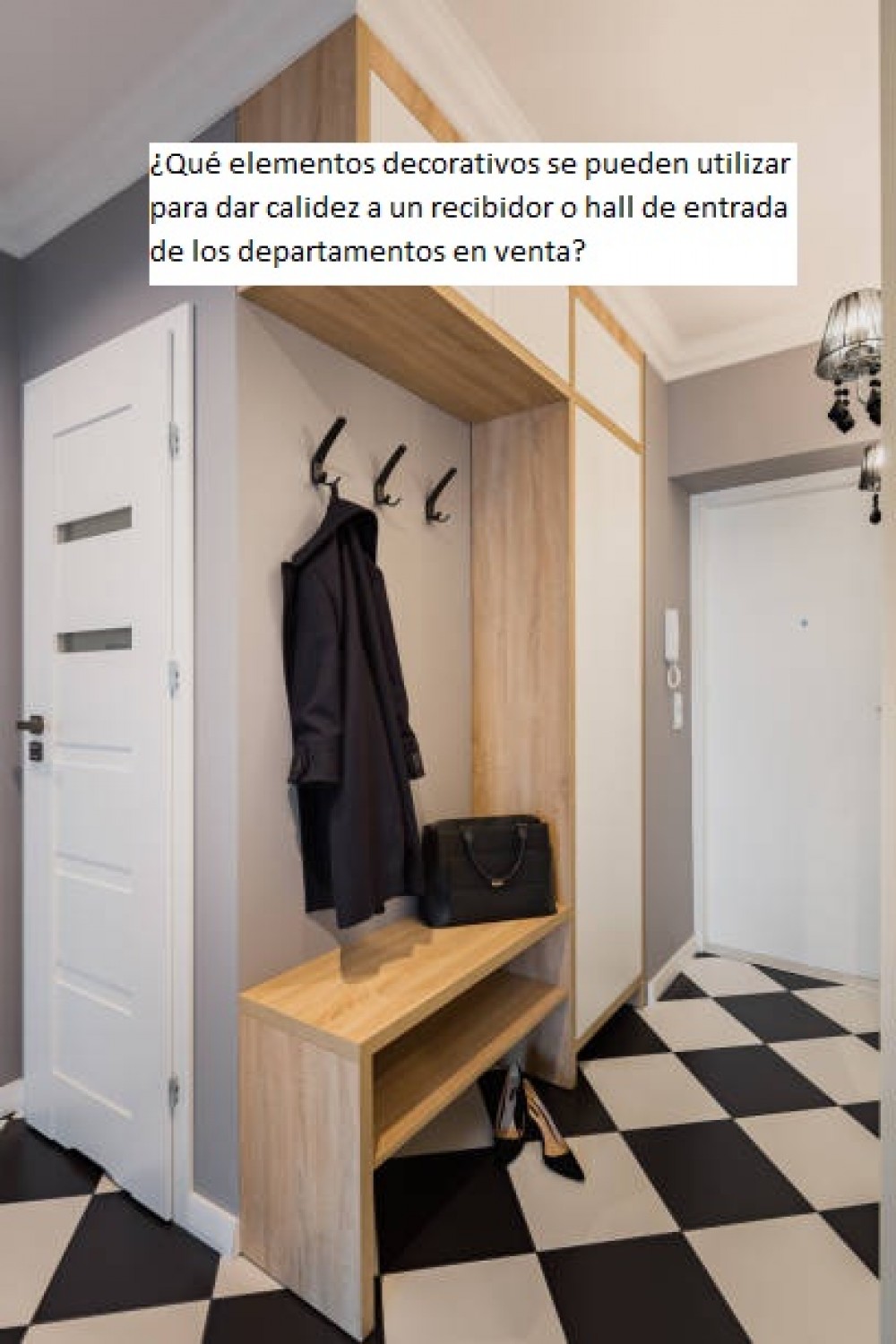 ¿Qué elementos decorativos se pueden utilizar para dar calidez a un recibidor o hall de entrada de los departamentos en venta?