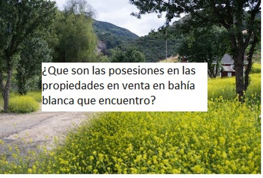 ¿Que son las posesiones en las propiedades en venta en bahía blanca que encuentro? 