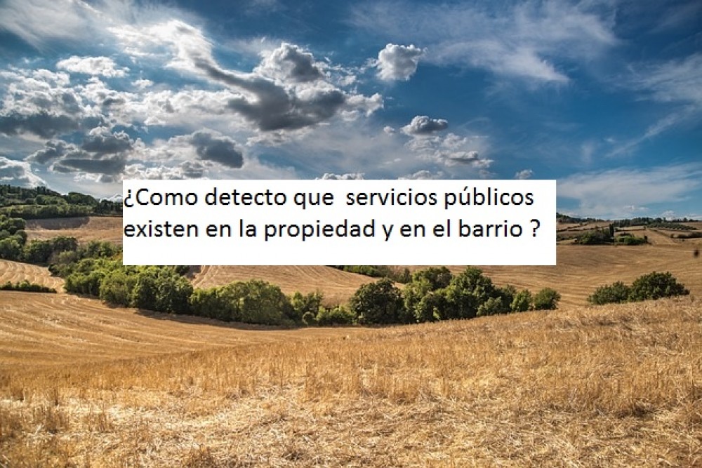 ¿Como detecto que  servicios públicos existen en la propiedad y en el barrio ?