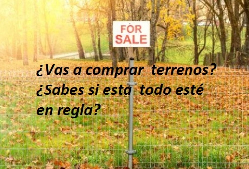 ¿Vas a comprar lotes ? ¿Sabes si esta  todo esté en regla?