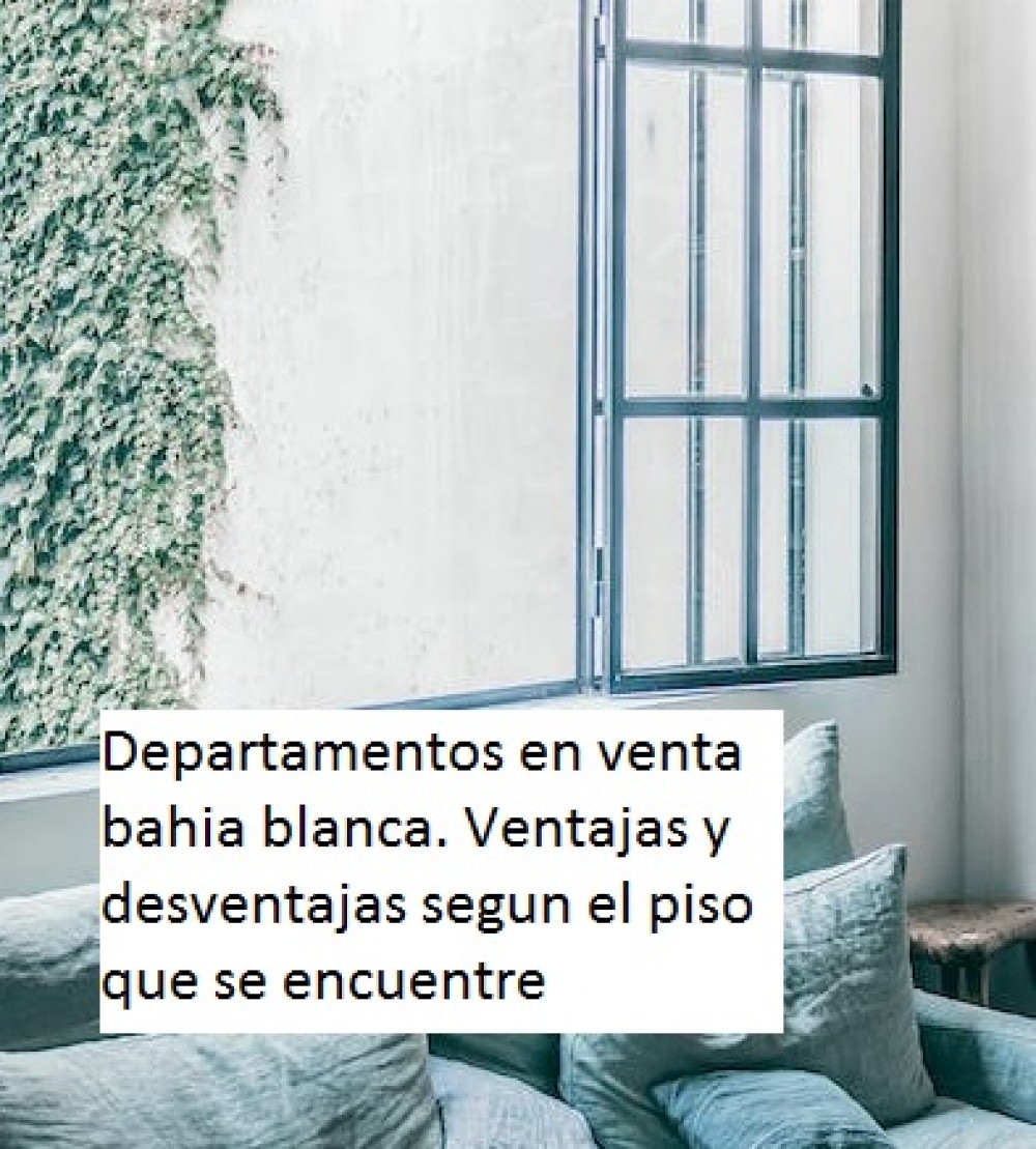 Departamentos en venta bahia blanca. Ventajas y desventajas segun el piso que se encuentre . Planta baja, 1er piso u otro