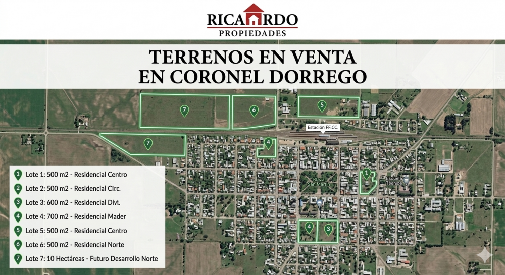 Terrenos en venta en Coronel dorrego 
