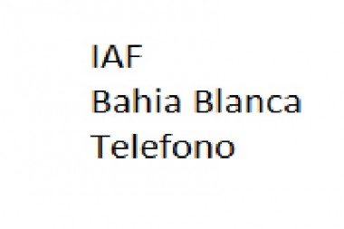 IAF Bahia blanca Telefono 