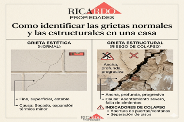 Como identificar si las grietas en una pared son esteticas (asentamiento normal) o estructurales (riesgo de colapso) durante una visita rapida